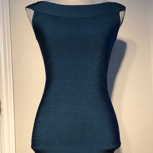 Marciano off off shoulder bandage dress